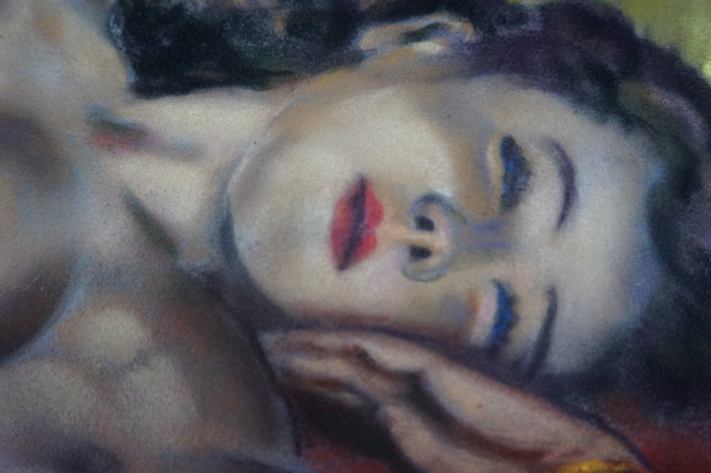 Perez, Large Nude Of A Sleeping Woman, 1950s 1960s, Pastel photo buy