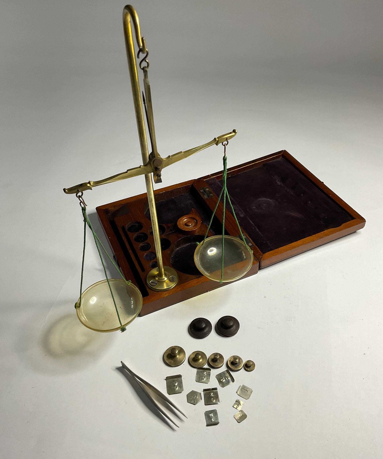 Antique Apothecary Balance, Cased, With Weights.