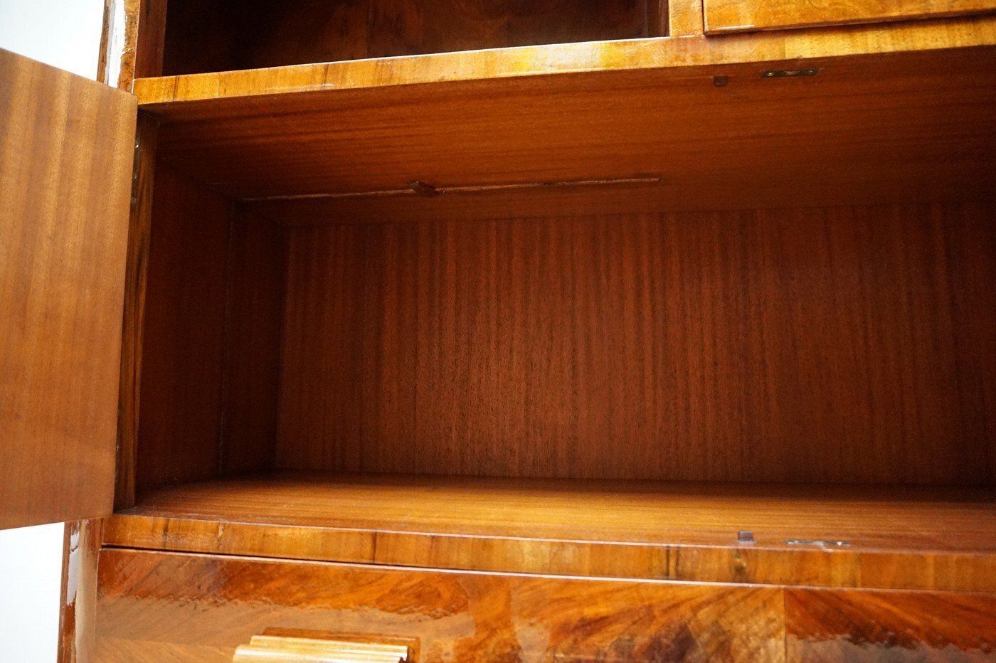 photo buy Art Deco Walnut Display Cabinet With Secret Compartment Attributed To Jindřich Halabala, 1930s