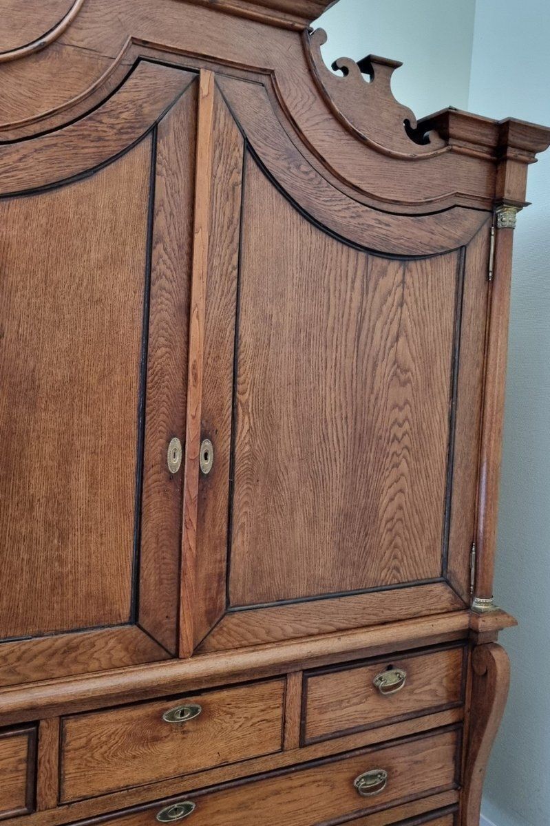 Empire Dutch Demountable Oak Cabinet With Hidden Secretary, 1820s photo for sale