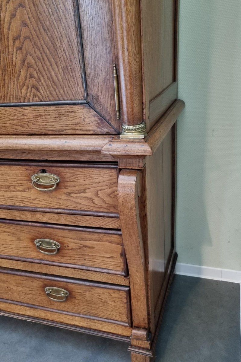 2299.0 Empire Dutch Demountable Oak Cabinet With Hidden Secretary, 1820s photo