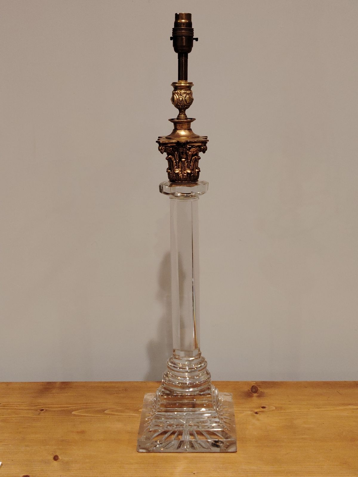 19th Century Antique Lead Crystal Cut Glass Osler Table Lamp.