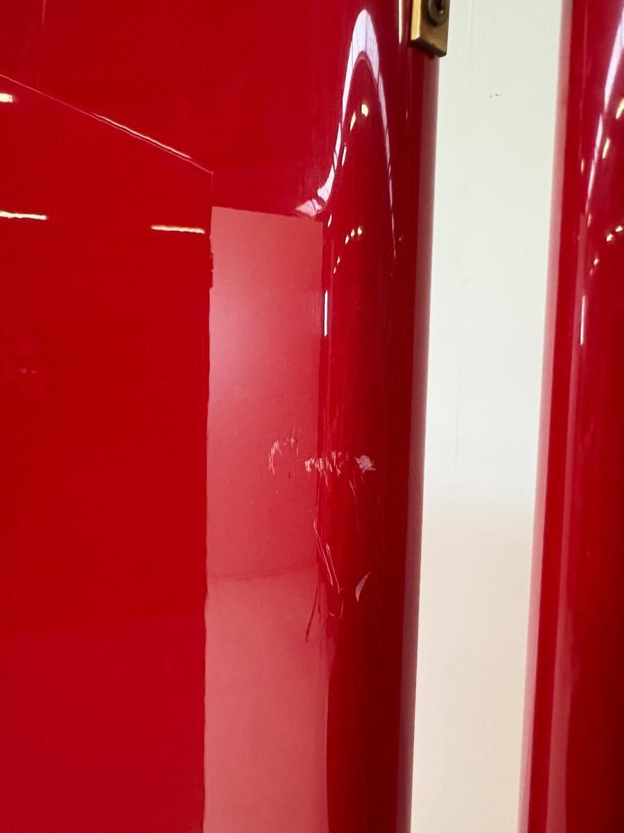 Mid Century Modern Red Lacquered Room Divider, Italy, 1960s photo furniture