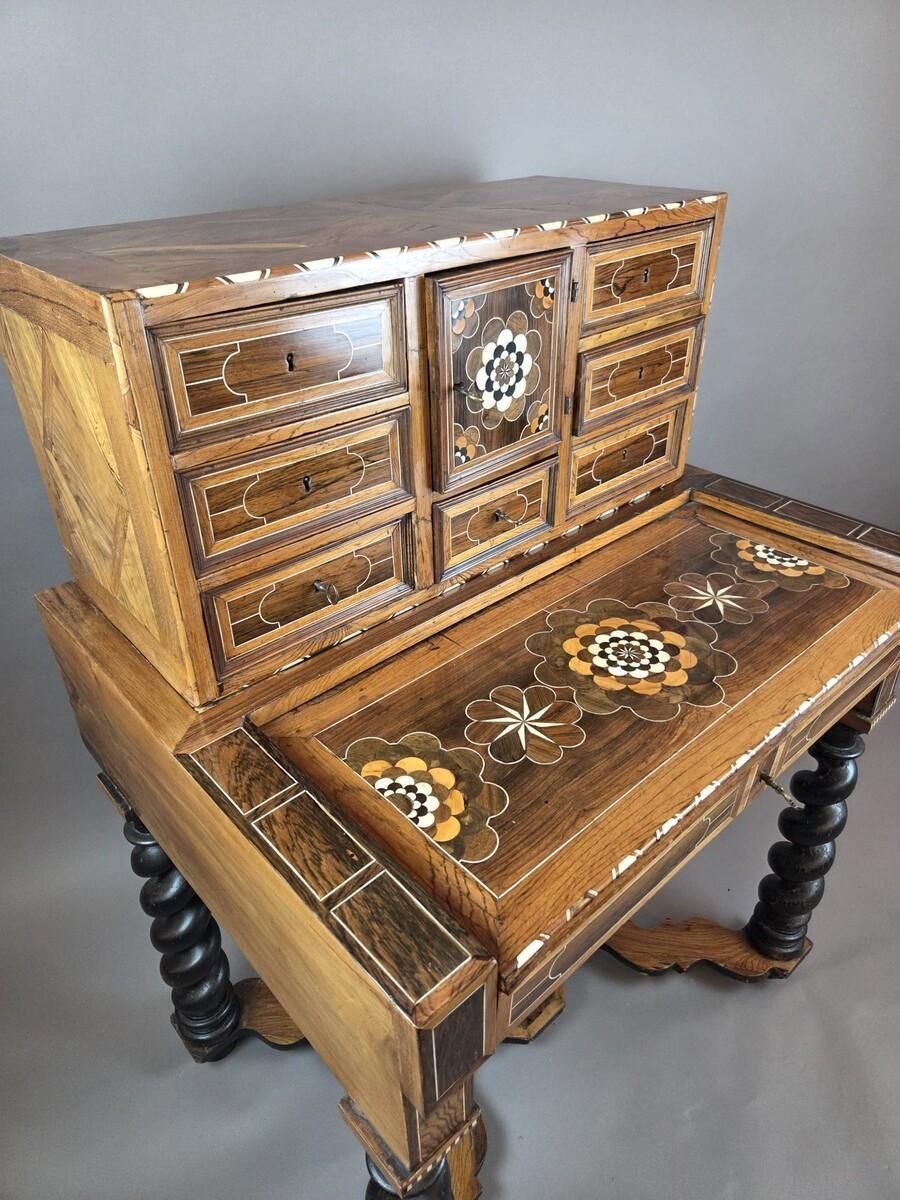 Cabinet, Walnut And Mahogany, Bone Ornamentation, Flanders , Late 18th photo furniture