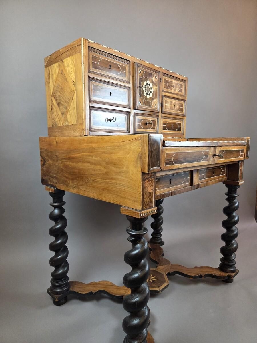 Cabinet, Walnut And Mahogany, Bone Ornamentation, Flanders , Late 18th photo for sale