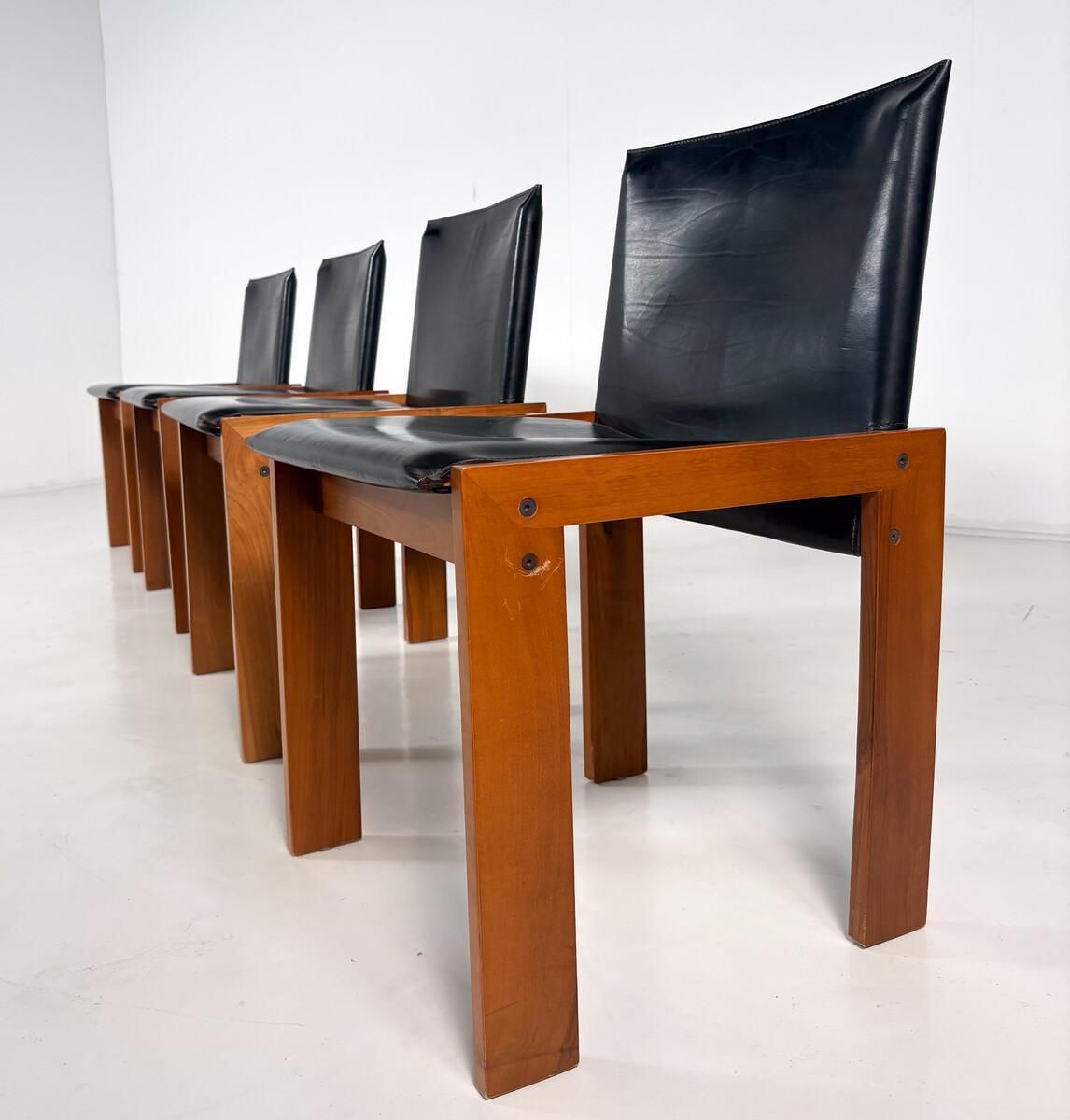 Mid Century Modern Set Of 4 Chairs In The Style Of Scarpa, 1970s photo furniture