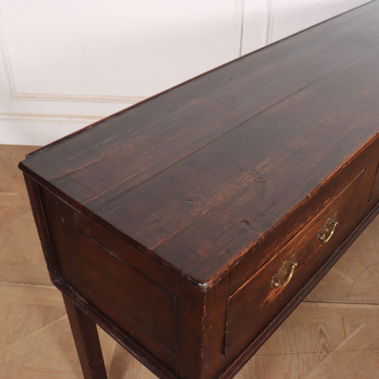 English Pine Dresser Base, 1700s photo vintage