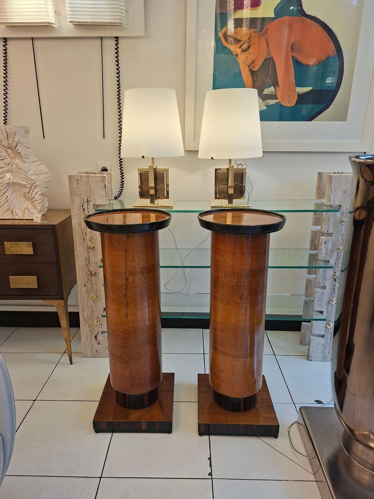 Pair Of Art Déco "Selettes" Wood French Polished photo furniture