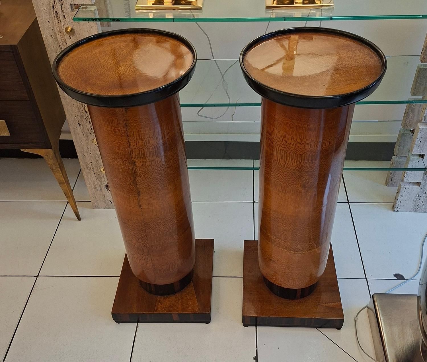 Pair Of Art Déco "Selettes" Wood French Polished photo Furniture