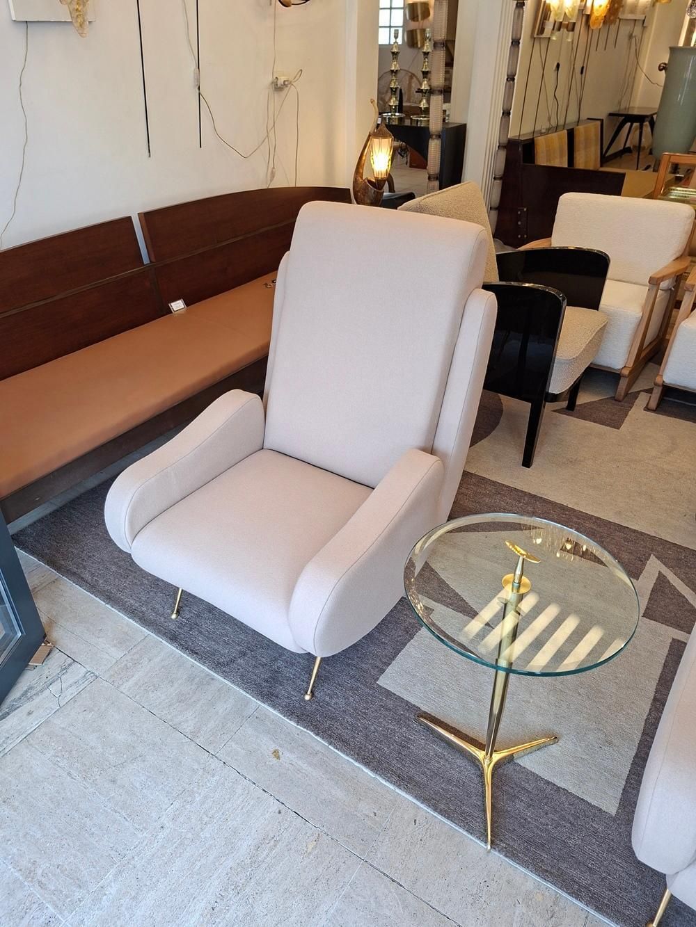 Pair Of Armchairs In Light Beige Fabric photo Furniture