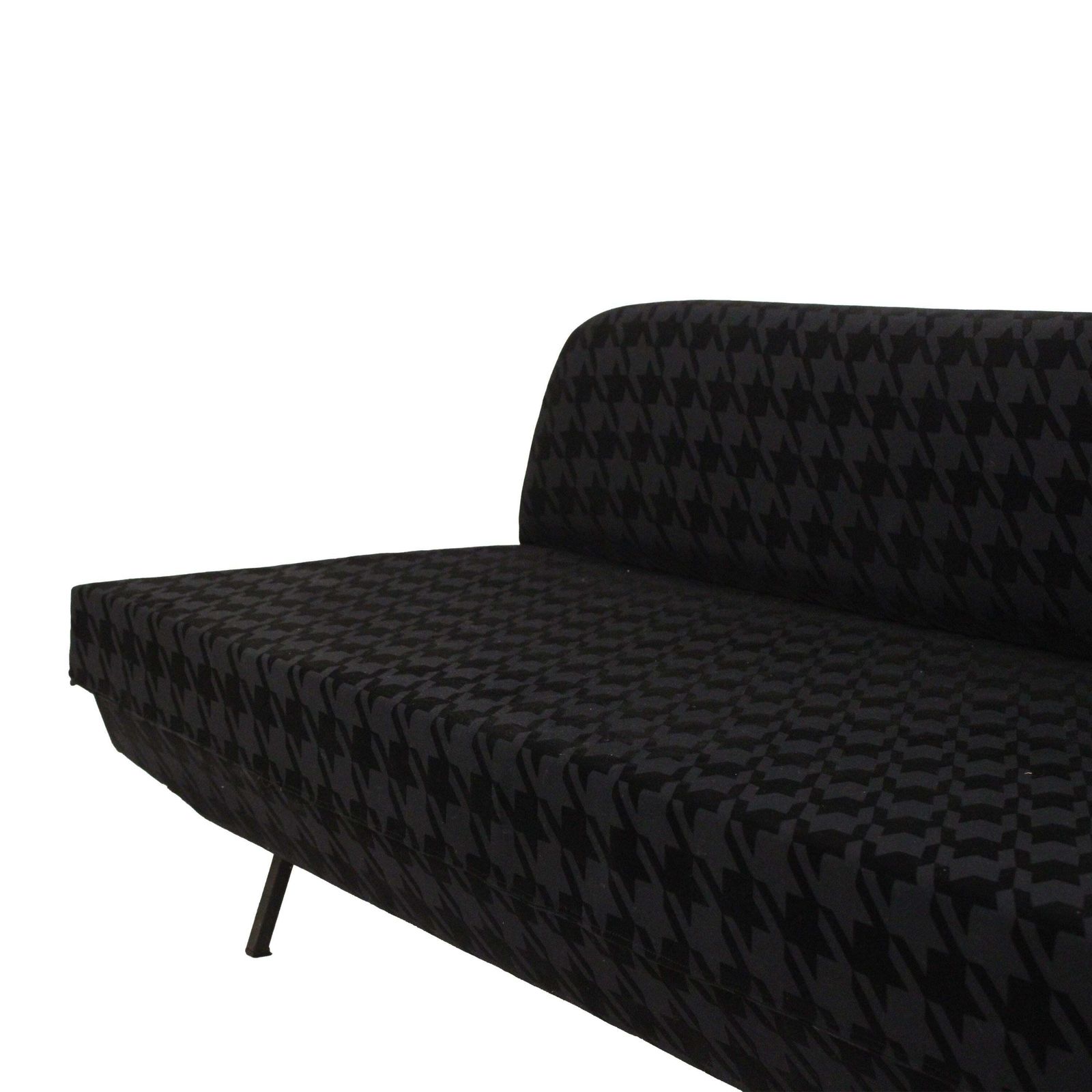 Italian Mid Century Sofa Bed In Textured Black Velvet, Italy, 1950 photo Furniture