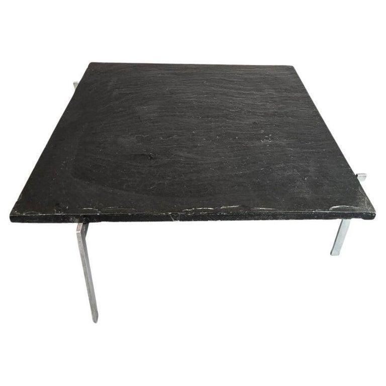 Poul Kjaerholm Pk61 Coffee Table Black Slate Top photo for sale
