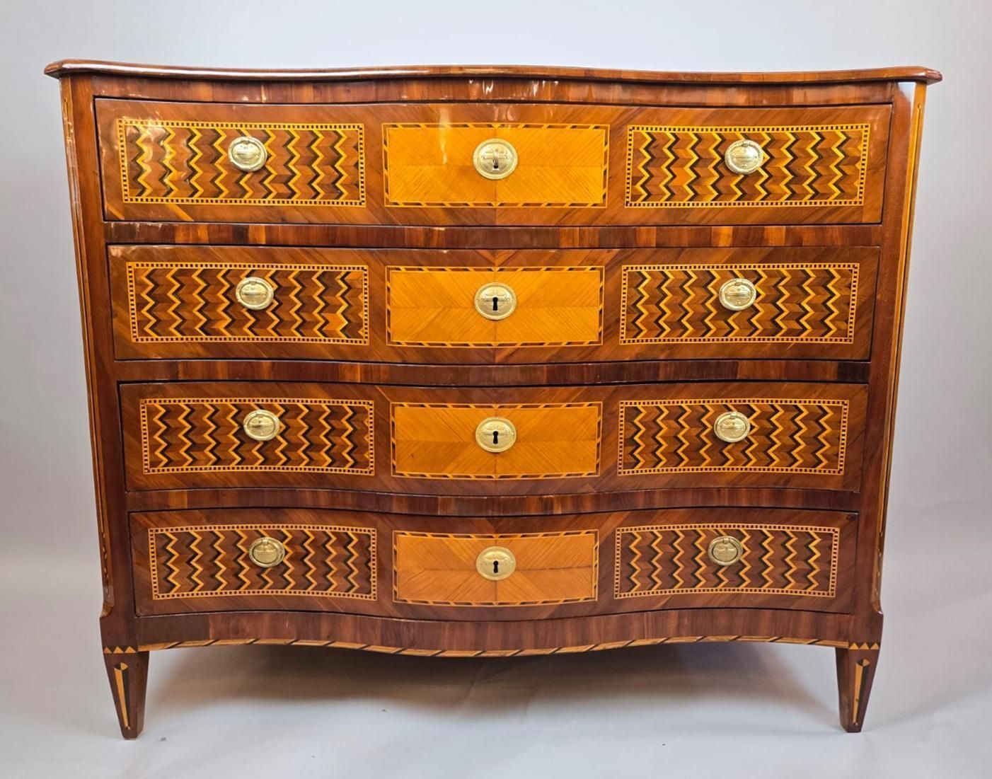 Inlaid Chest Of Drawers With Double Secret Compartments, 18th Century photo furniture