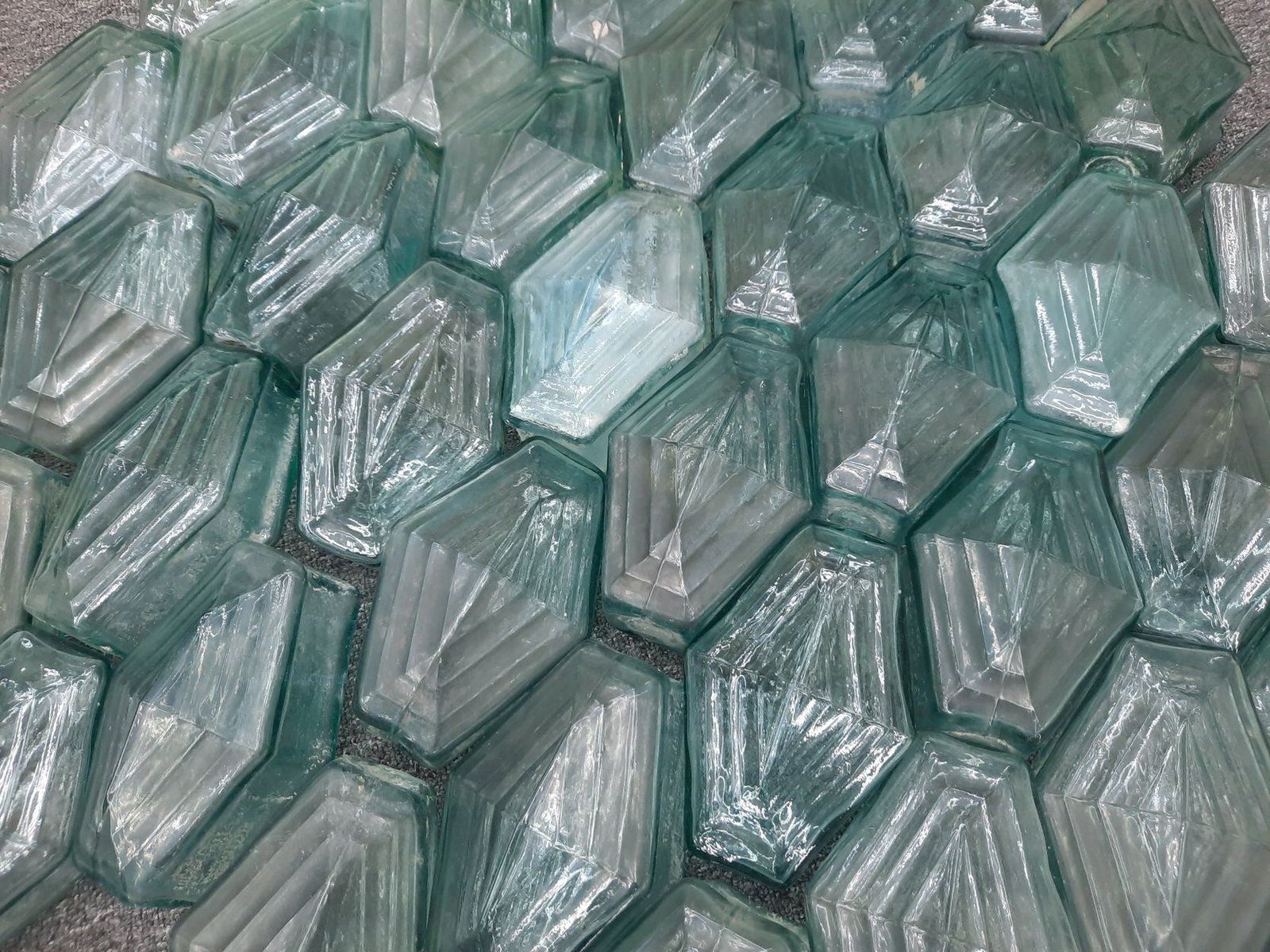 Falconnier Glass Blocks Series 9 By Gustave Falconnier, Set Of 40 photo vintage