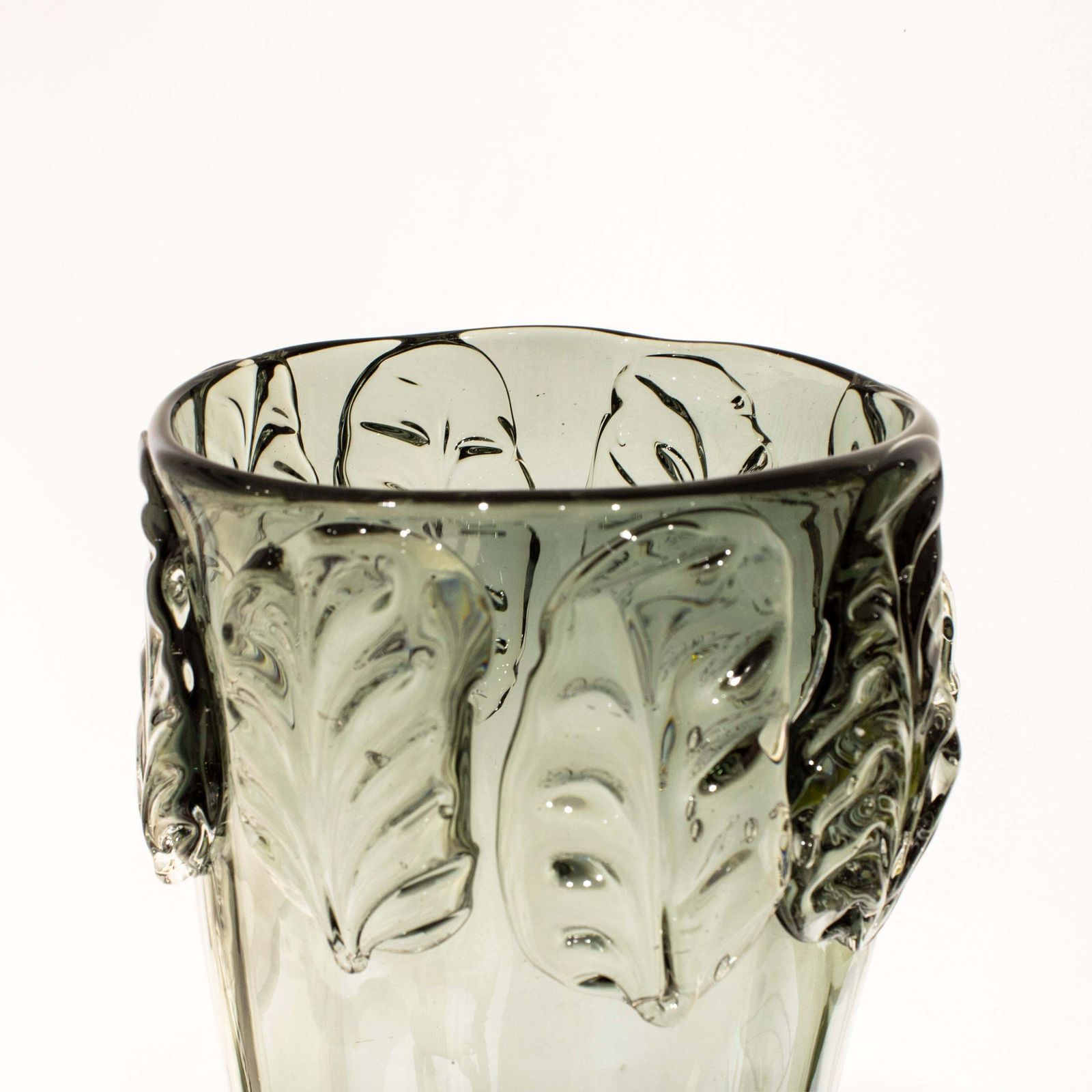 Handcrafted Semi Transparent Grey Glass Vase, Italy, 2024 photo vinterior