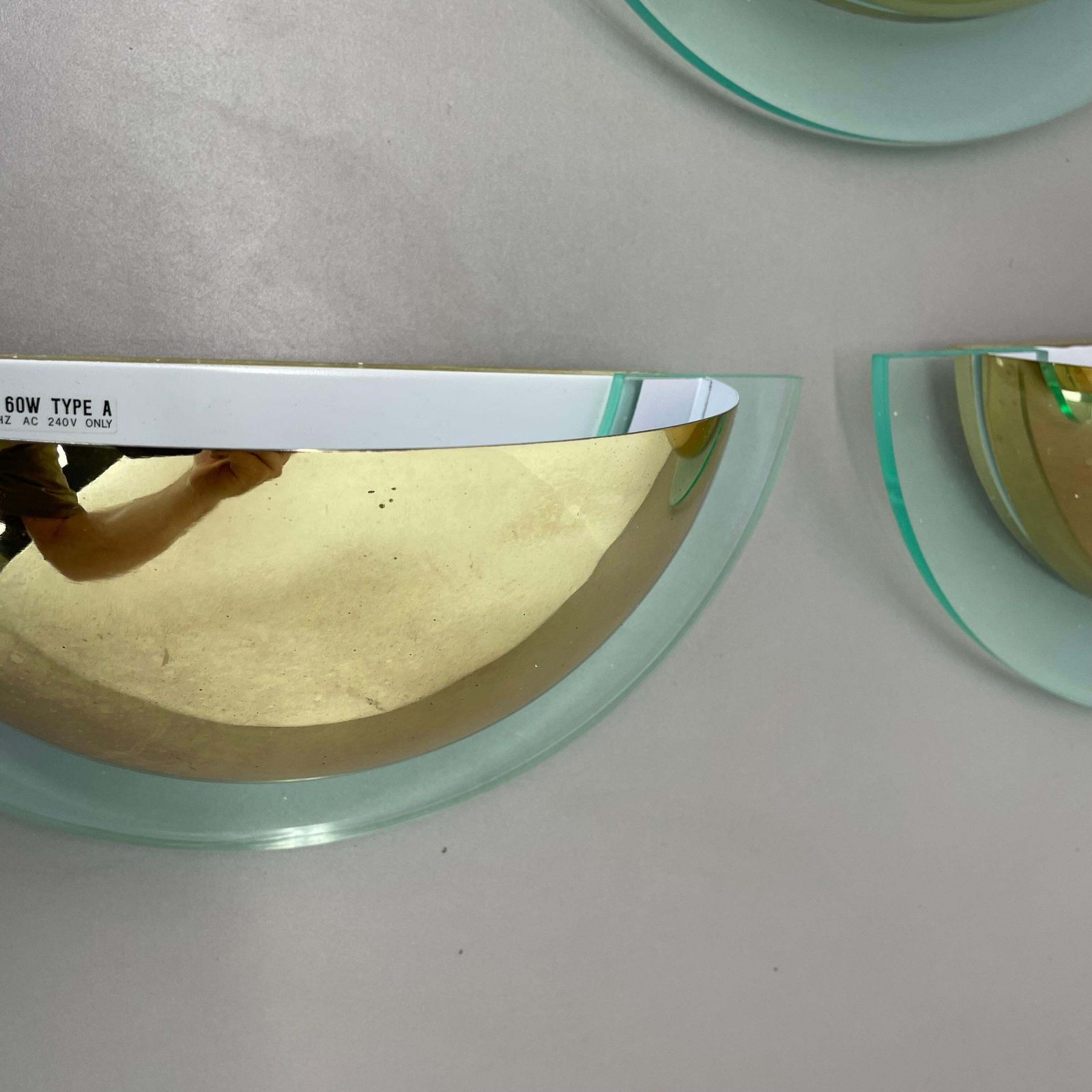 Set Of 3 Metal + Acryl Glass Post Modern Wall Light By Hustadt Leuchten, 1980s photo 1061.0