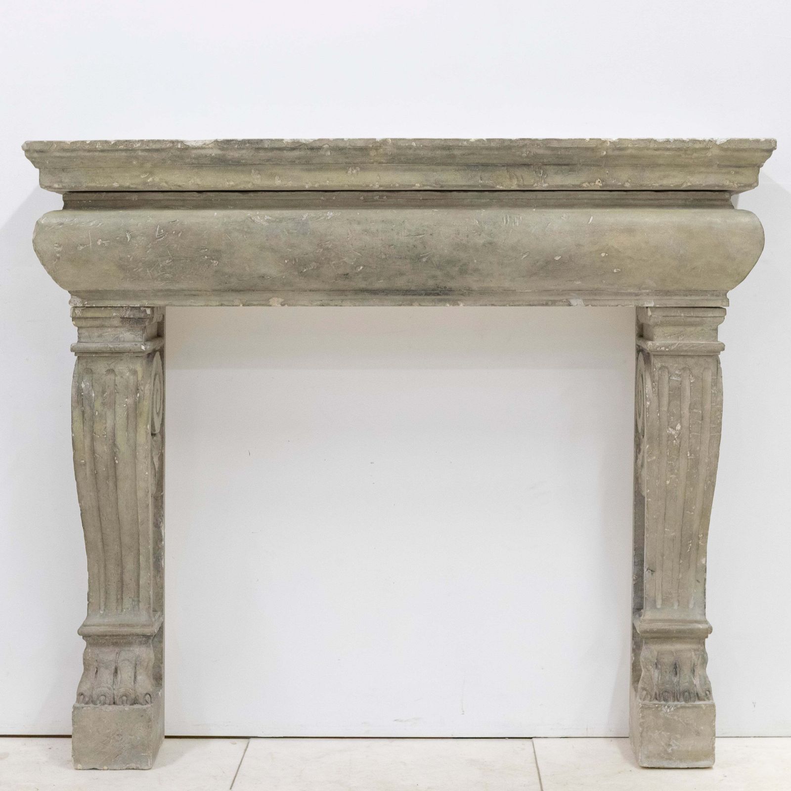 Ornate Carved Antique Stone Fireplace Surroud photo furniture