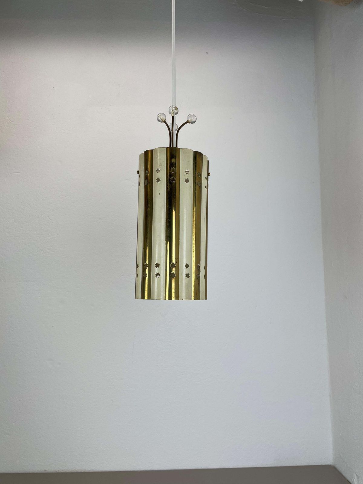 Brass And Metal Tube Hanging Light Vereinigte Werkstätten München, Germany, 1950 photo 1061.0
