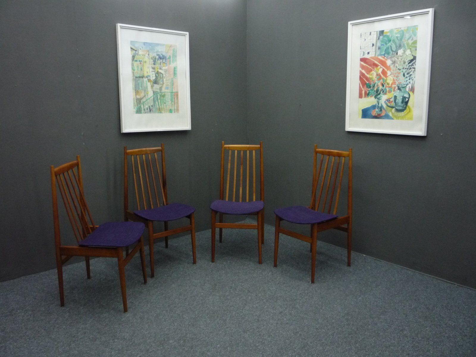 photo vinterior Dining Room Chairs In Cherry Wood From Casala, 1960s, Set Of 4
