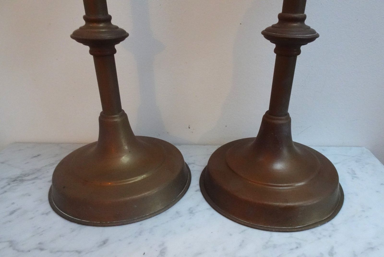 Antique Brass Gothic Church Altar Candlesticks, 1890s, Set Of 2 photo furniture