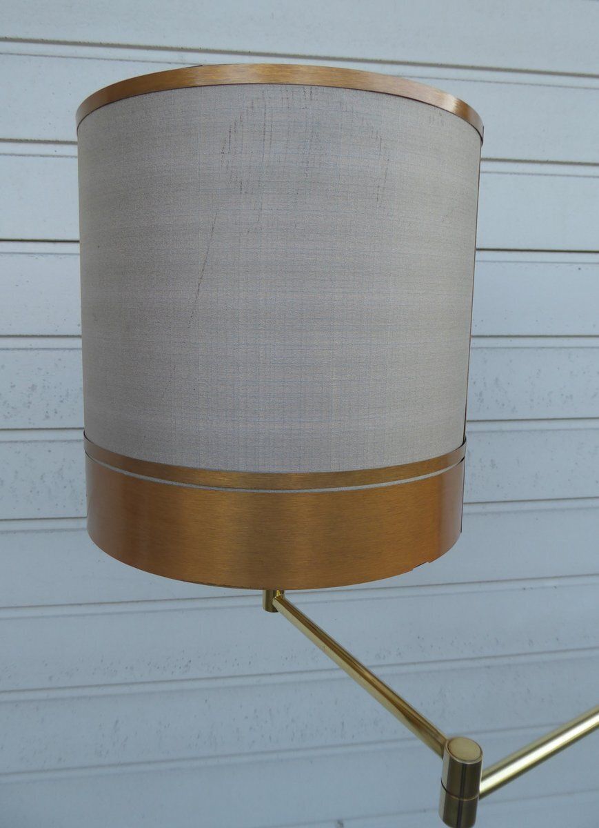 Danish Brass Articulated Swivel Floor Lamp From Frandsen, 1960s photo furniture