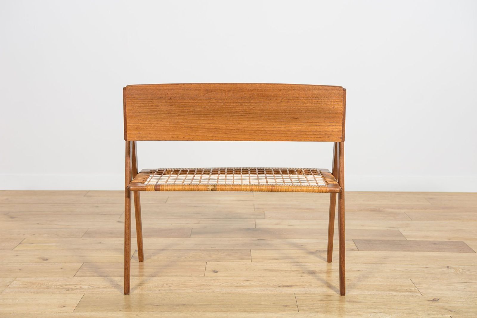 Mid Century Teak And Rattan Console Table From Søren Rasmussen, Denmark, 1960s photo vinterior