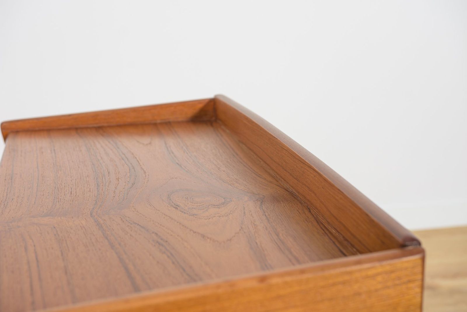 Mid Century Teak And Rattan Console Table From Søren Rasmussen, Denmark, 1960s photo vintage