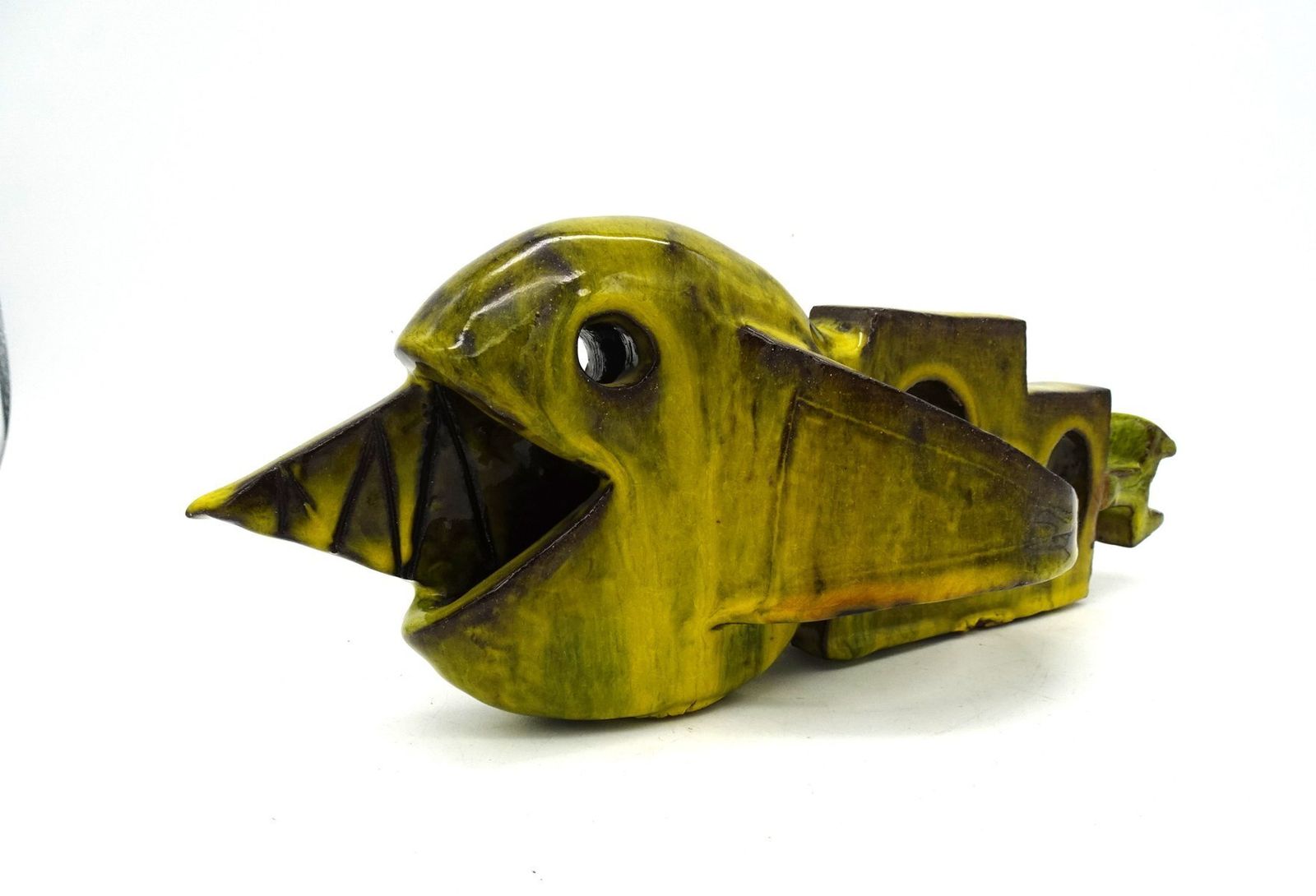 Mid Century Italian Cubist Ceramic Fish Sculpture, 1960s photo for sale