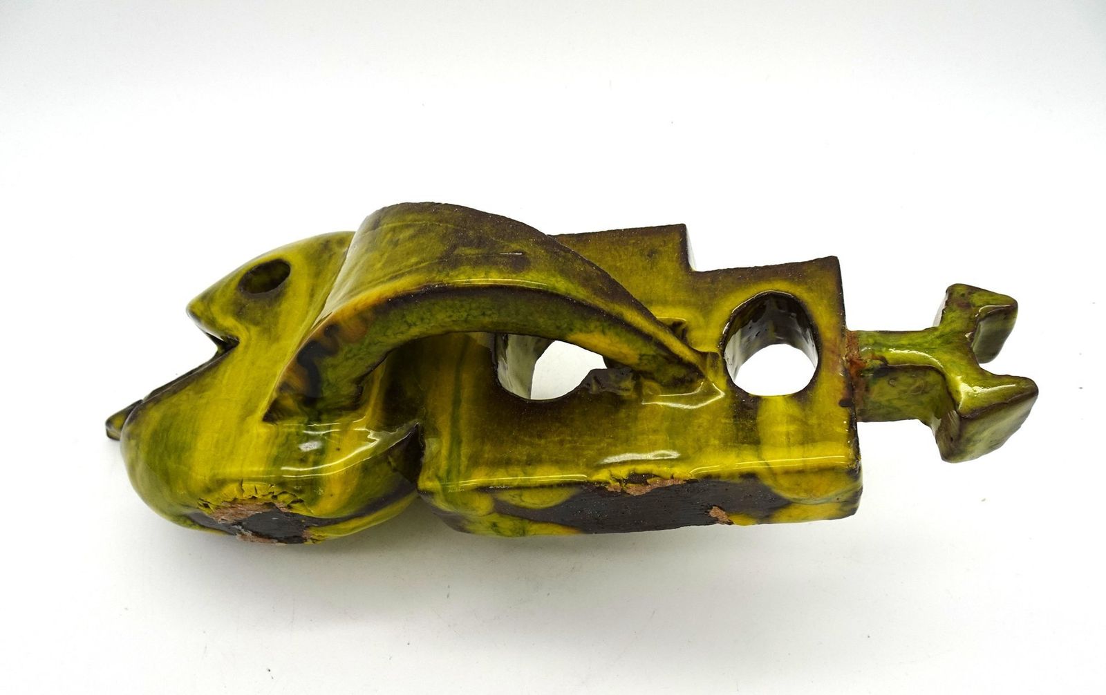 photo for sale Mid Century Italian Cubist Ceramic Fish Sculpture, 1960s