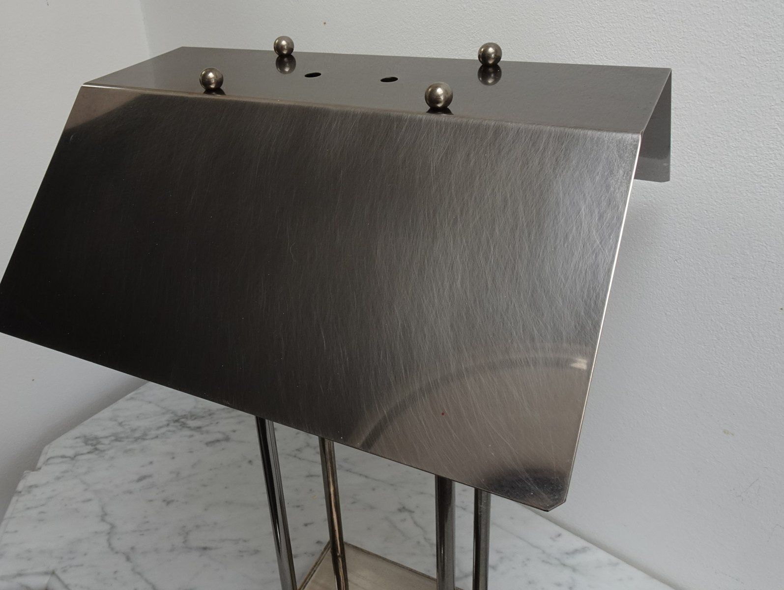 Brushed Grey Metal Megawatt Table Lamp By Peter Ghyczy, 1980s photo 2409.0