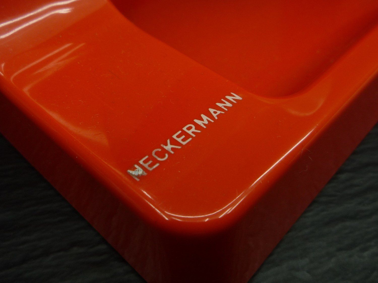 Space Age Orange Plastic Makeup Mirror With Lighting By Neckermann, 1970s photo vintage