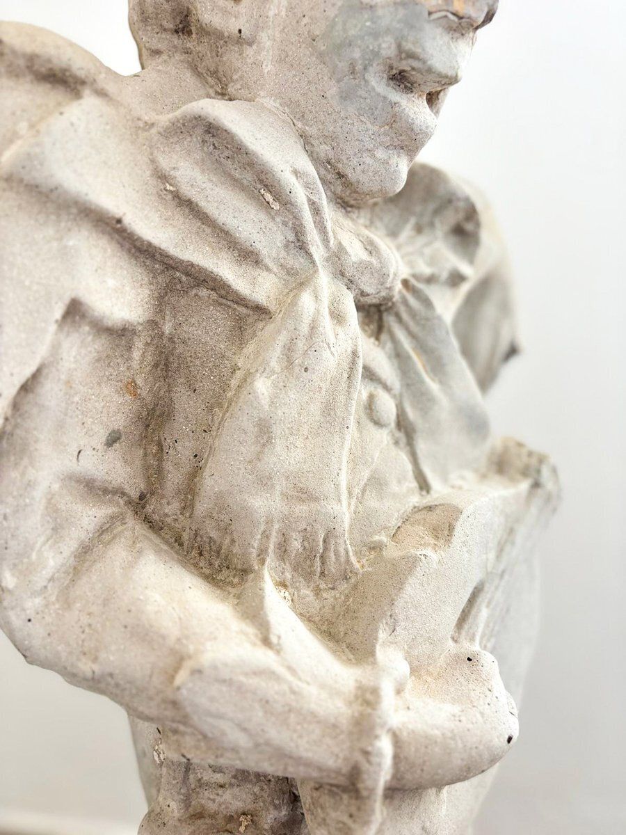 Carved Sculpture Of Lucky Minstrel, 1700, Stone photo Art