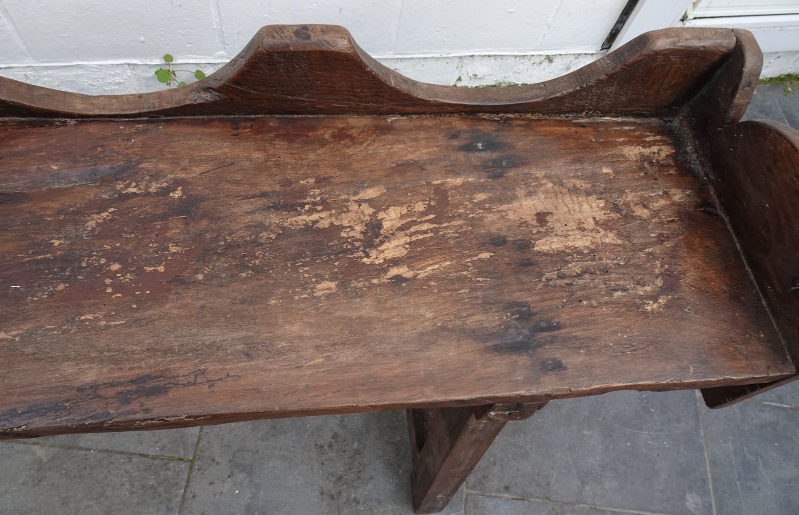 978.0 Antique Rustic Oak Bench, 1800s photo