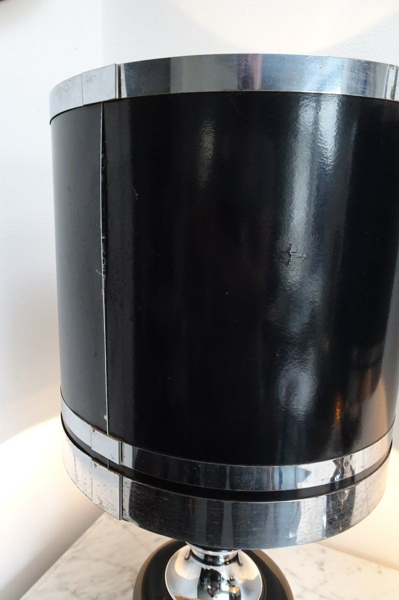 photo buy Vintage Space Age Chrome And Black Table Lamps From Massive, 1970s, Set Of 2