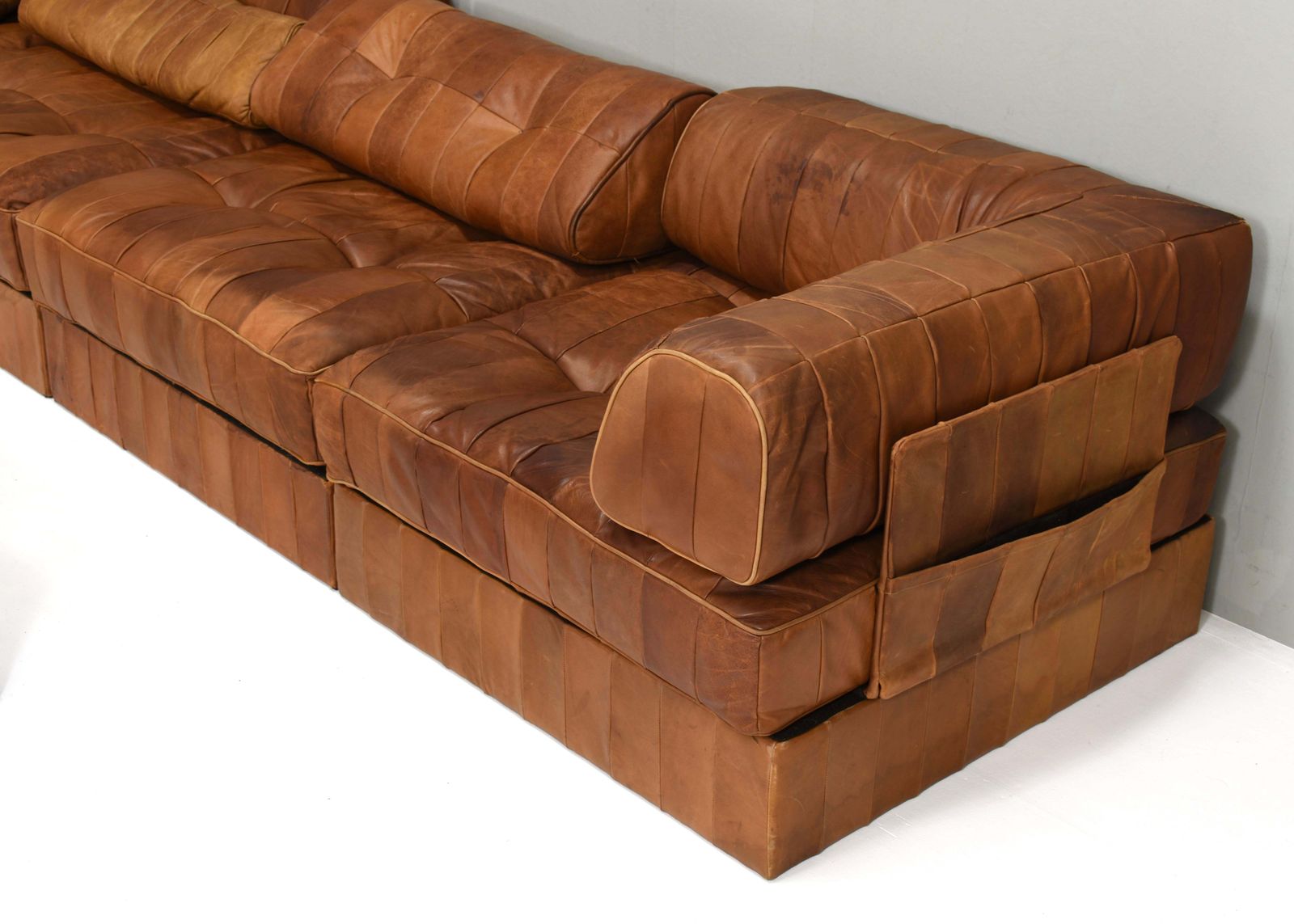 photo for sale De Sede Ds 88 Landscape Sectional Sofa In Cognac Tan Leather, Switzerland 1970's