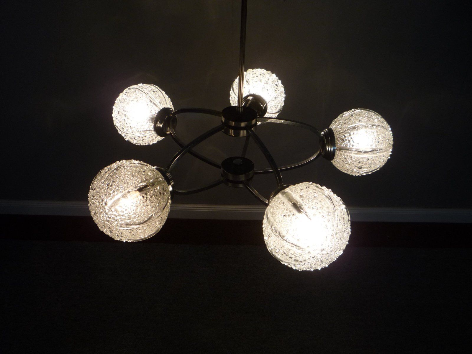 Space Age Germanchrome & Glass Chandelier By Richard Essig, 1960s photo furniture