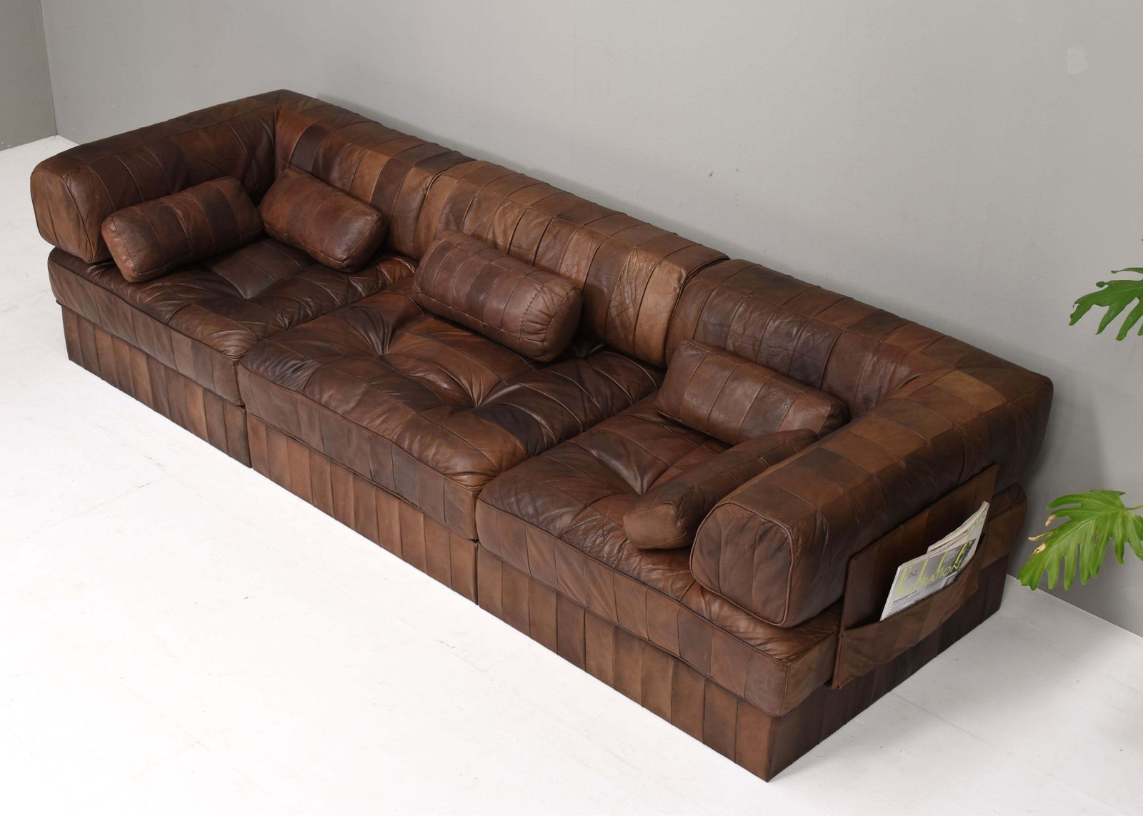photo for sale De Sede Ds 88 Sectional Sofa In Cognac Tan Brown Leather, Switzerland, 1970's