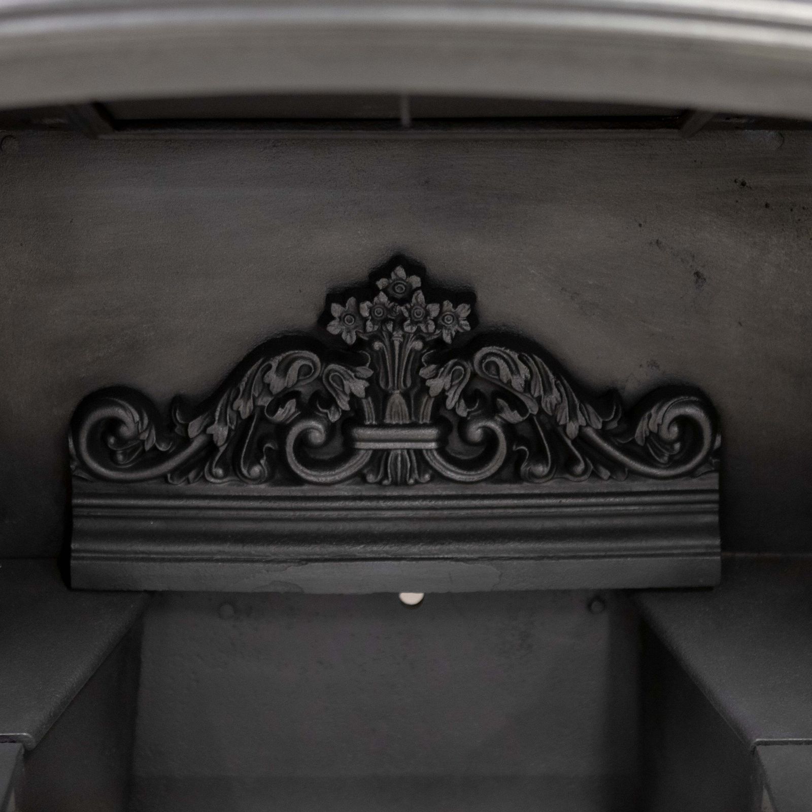 Antique Ornate Georgian Cast Iron Fireplace Insert | Register Grate photo for sale