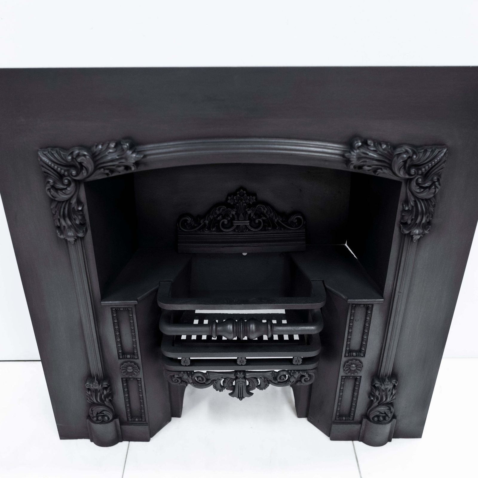 photo for sale Antique Ornate Georgian Cast Iron Fireplace Insert | Register Grate