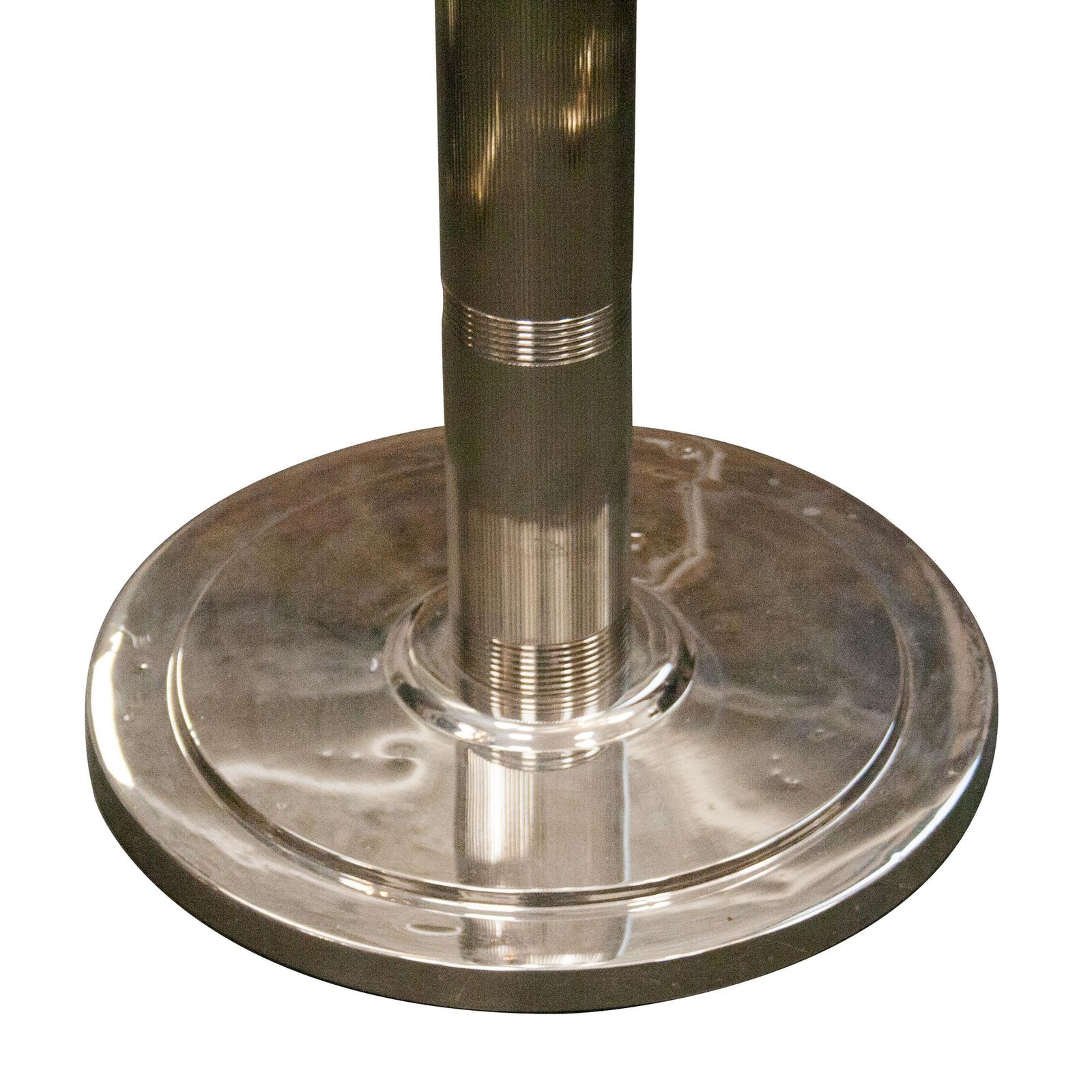 Mid Century Modern Chromed Floor Lamp With White Shade, Italy, 1970 photo for sale