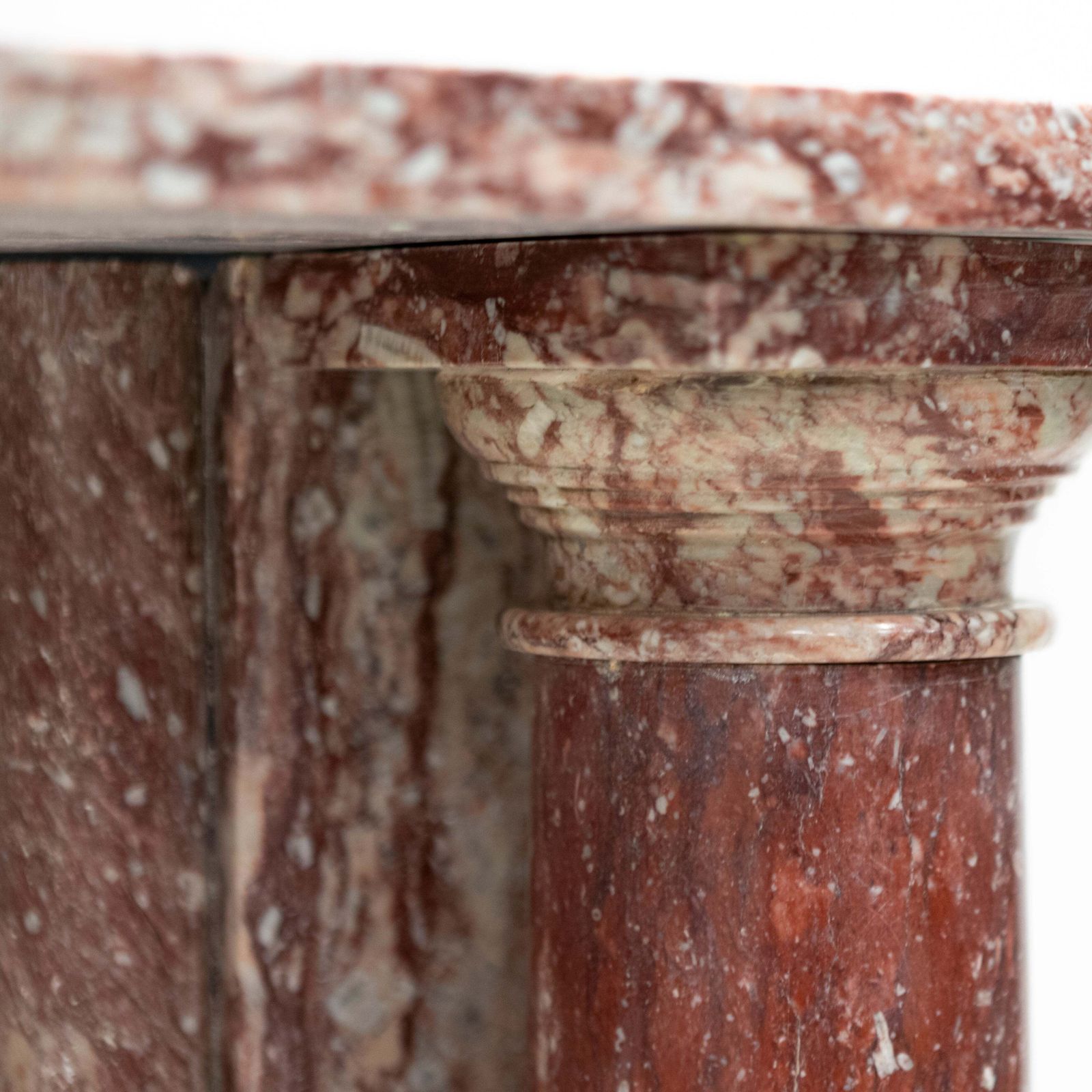 Antique Rojo Alicante Marble Fireplace Surround With Columns photo vinterior