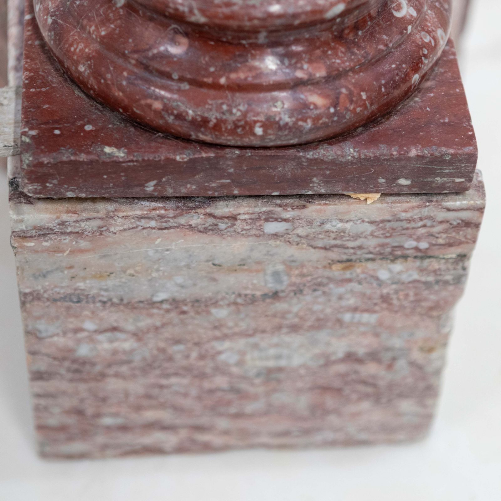 Antique Rojo Alicante Marble Fireplace Surround With Columns photo vintage