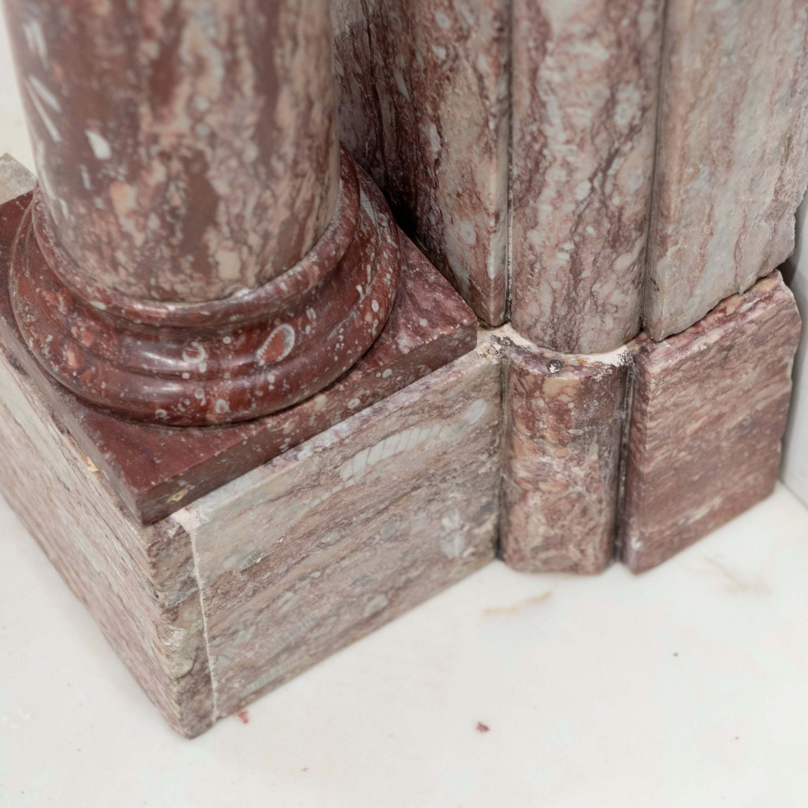 photo furniture Antique Rojo Alicante Marble Fireplace Surround With Columns