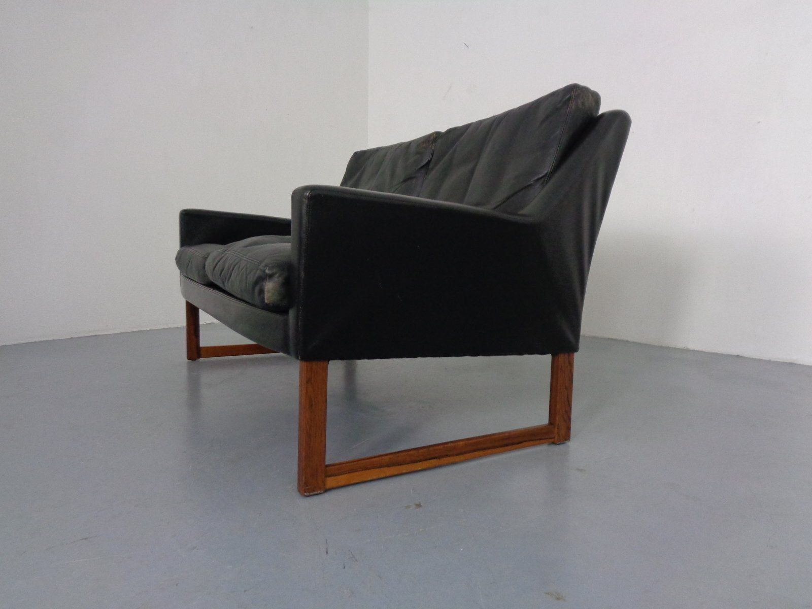 Mid Century Rosewood & Leather 2 Seater Sofa By Rudolf Glatzel For Kill International, 1960s photo 1084.0