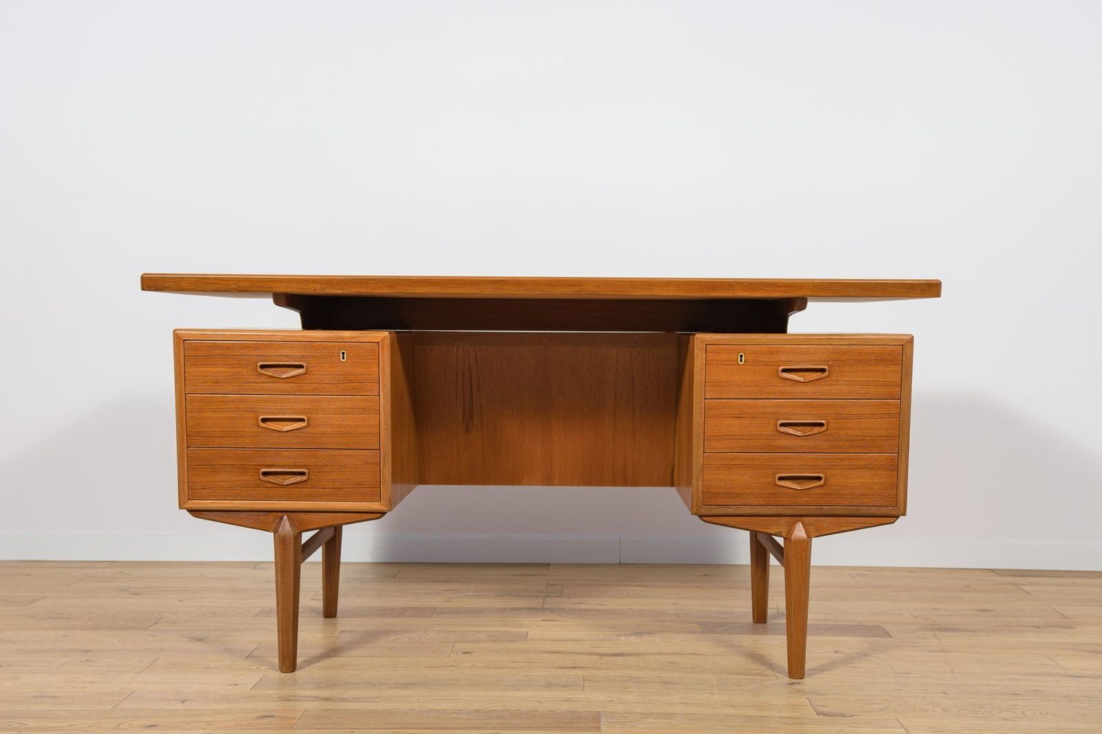 Mid Century Freestanding Teak Desk, Denmark, 1960s