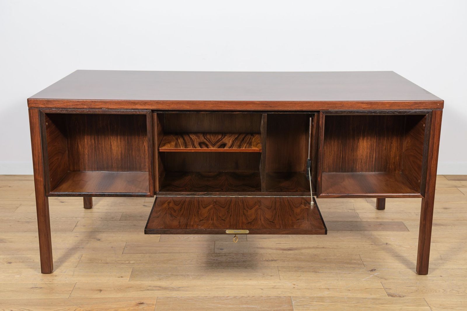 Furniture Mid Century Modern Model 77 Freestanding Desk In Teak From Omann Jun, 1960s photo
