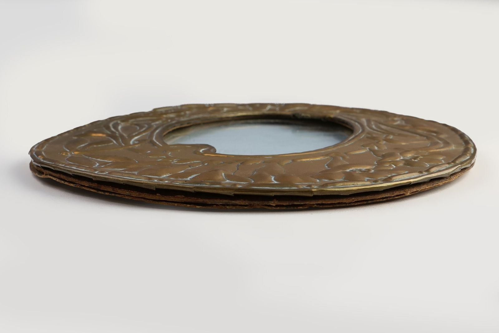 Art Nouveau Belgian Copper And Glass Photo Frame, 1910s photo Home Decor