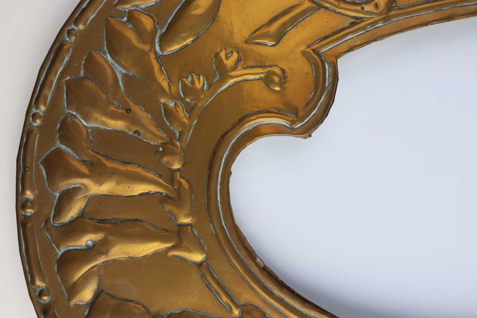photo furniture Art Nouveau Belgian Copper And Glass Photo Frame, 1910s