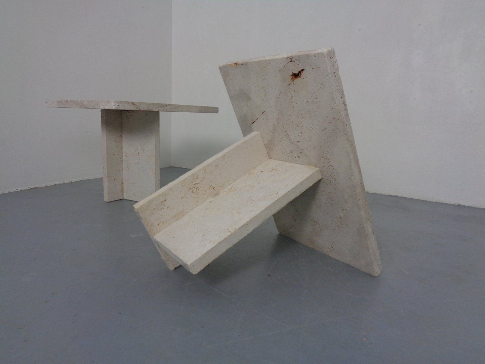 photo furniture Italian Travertine Coffee Tables, 1970s, Set Of 2
