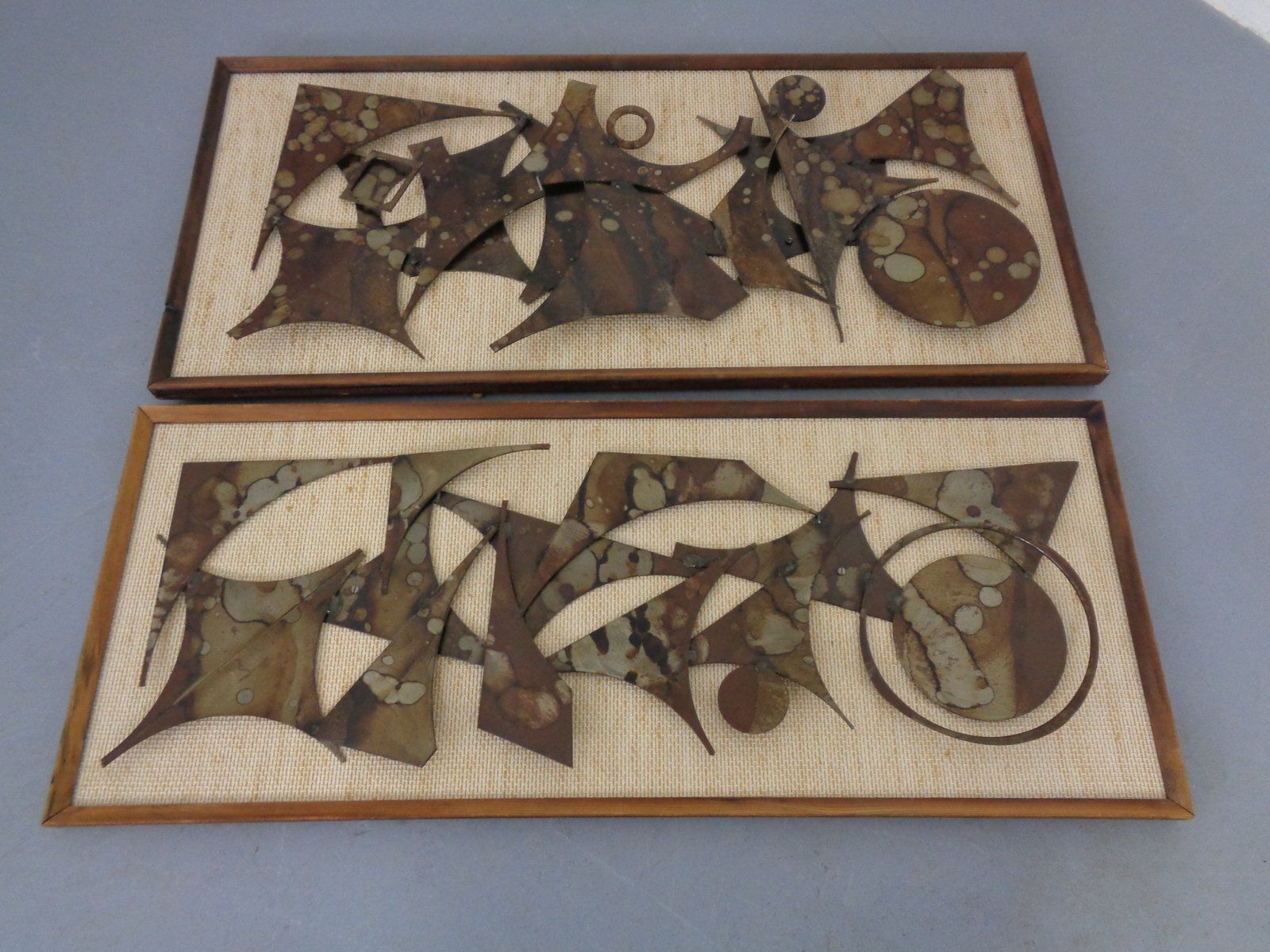 Brutalist Metal Wall Panels By Henrik Horst, Denmark, 1960s, Set Of 2 photo for sale